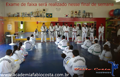 Exame de faixa colorida será realizado na Academia Fábio Costa neste domingo