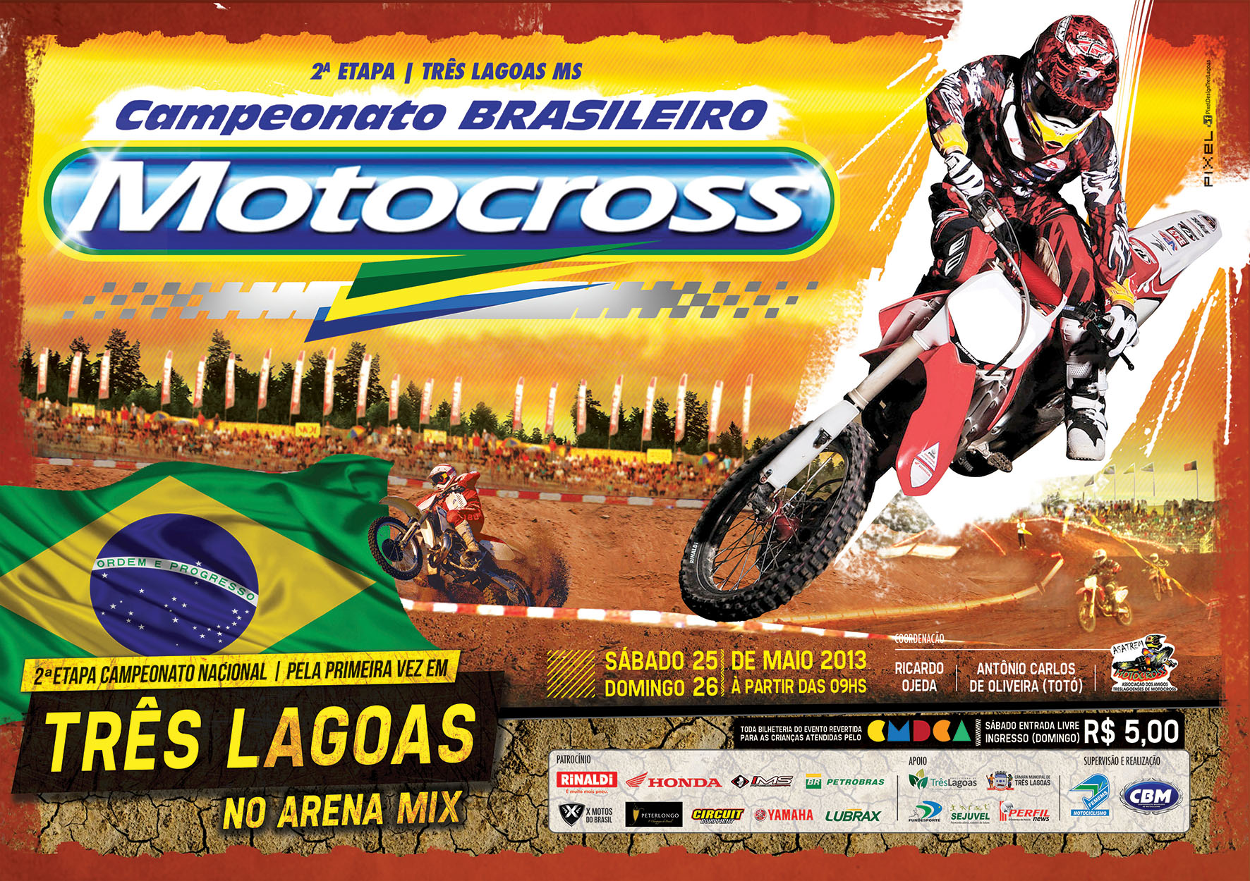 Inscrições abertas para etapa do Brasileiro de Motocross em Três Lagoas