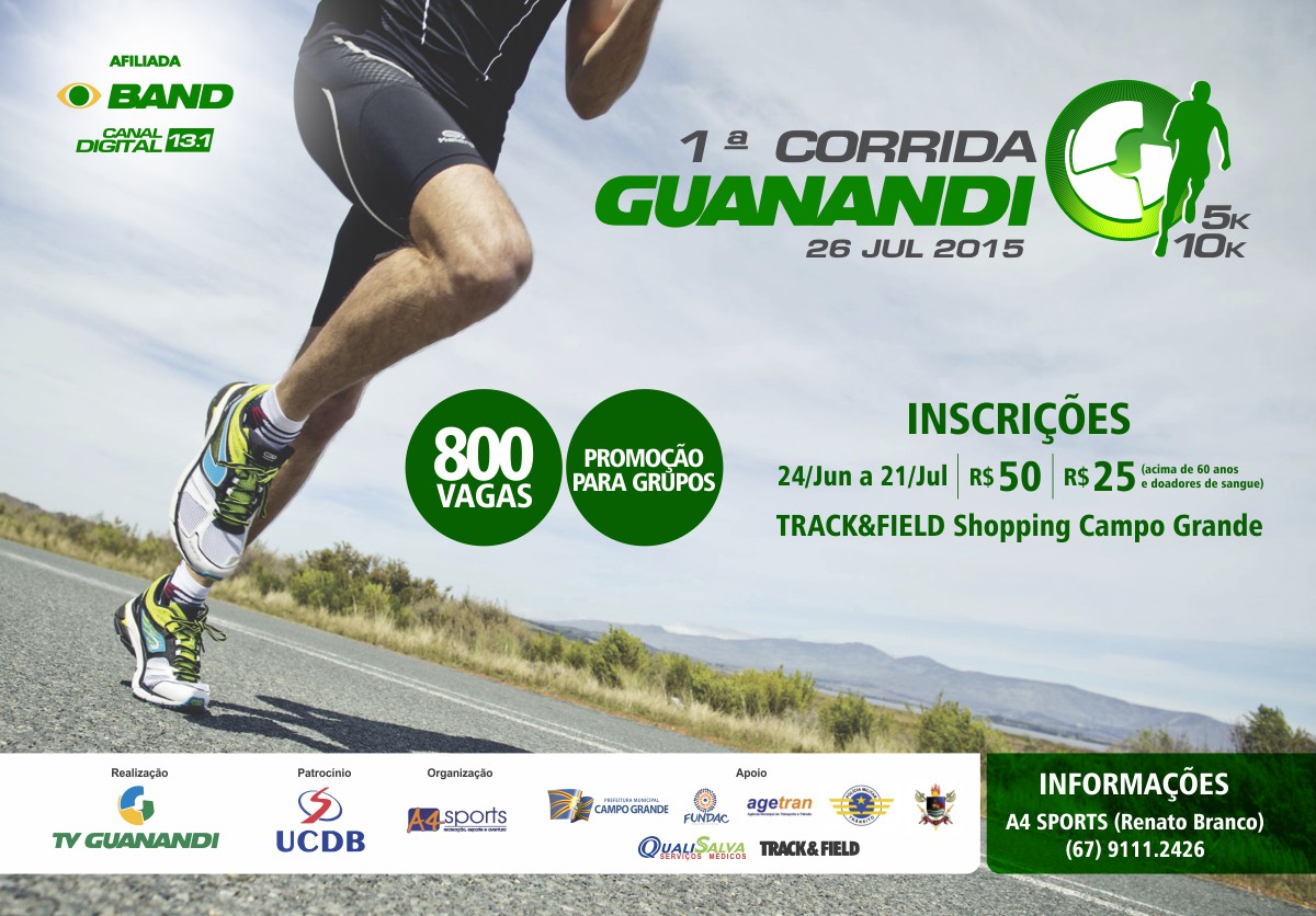 1º Corrida da TV Guanandi será em 26 de julho