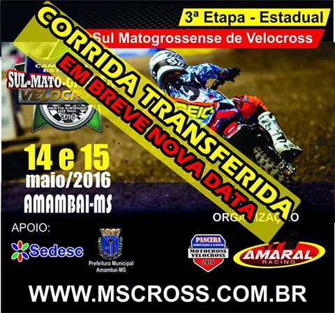Chuva adia terceira etapa do Campeonato Sul-mato-grossense