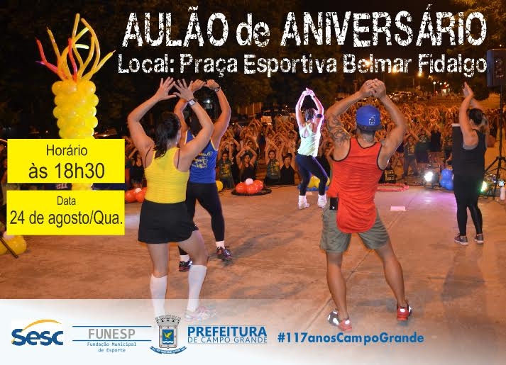 Praça Belmar Fidalgo terá aulão especial de Ginástica em comemoração aos 117 anos de Campo Grande