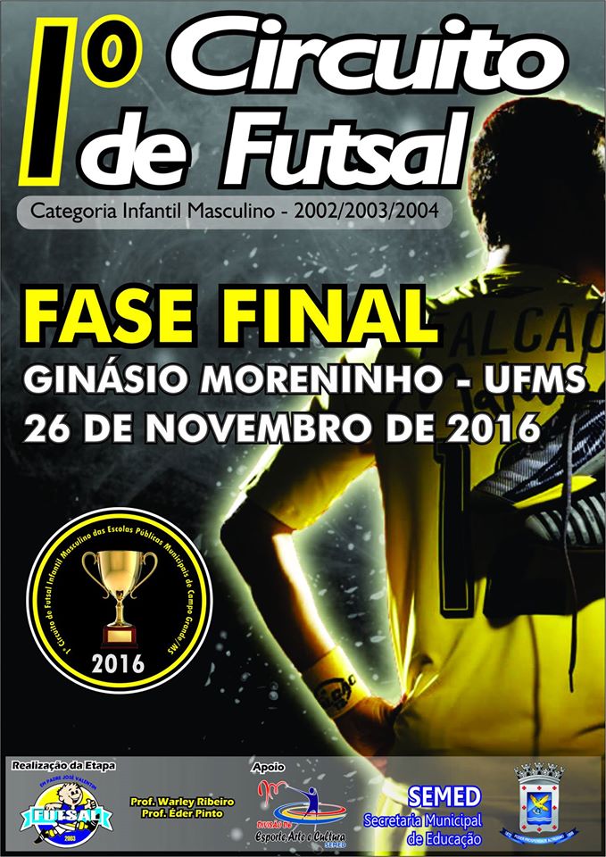 Circuito de Futsal Escolar terá final no próximo dia 26