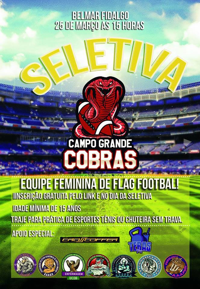 Time de flag football Campo Grande Cobras realiza Seletiva