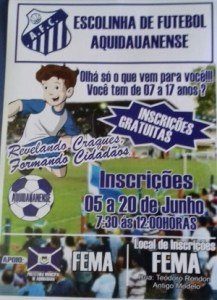 Escolinha de Futebol Aquidauanense está com inscrições abertas
