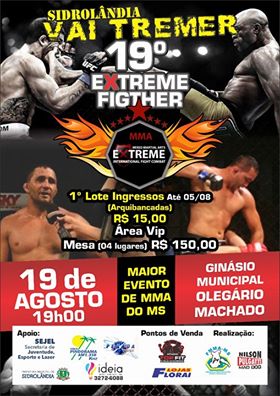 Extreme Fighter chega a Sidrolândia no mês de agosto