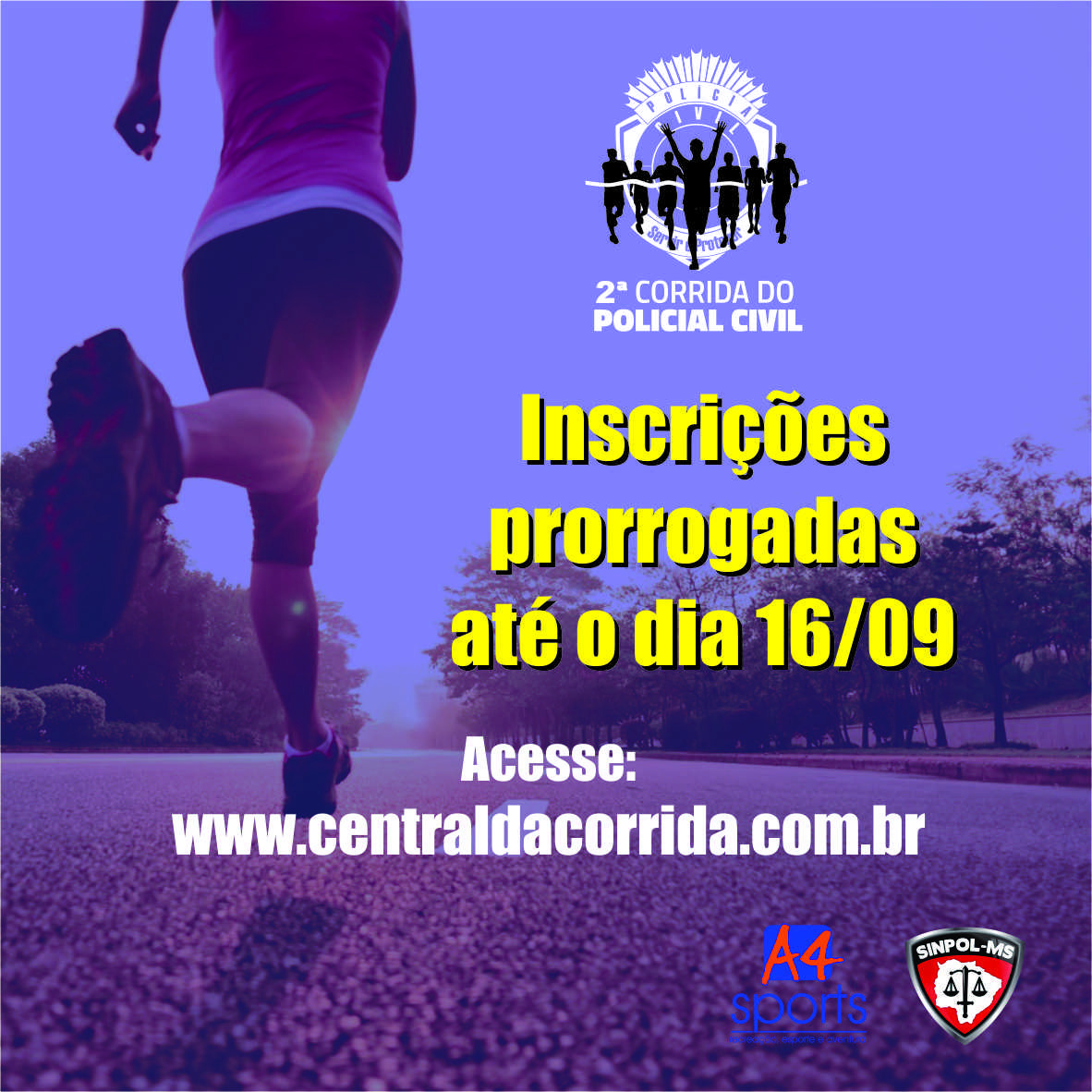 Inscrições prorrogadas para a 2º Corrida do Policial Civil