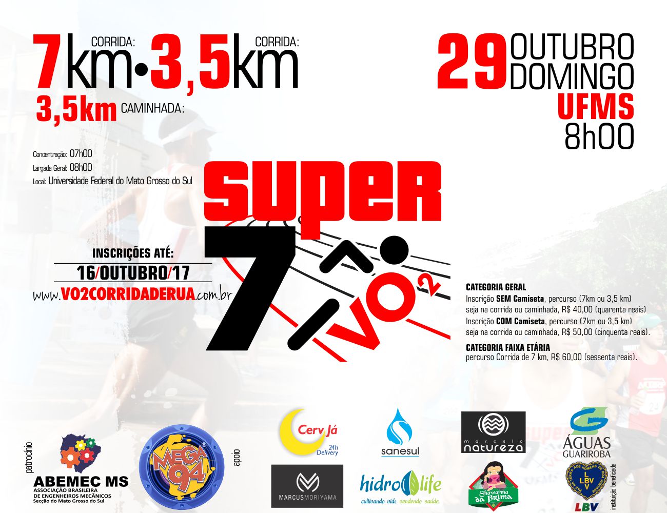 Super VO2 Corrida de Rua acontece no dia 29 de outubro