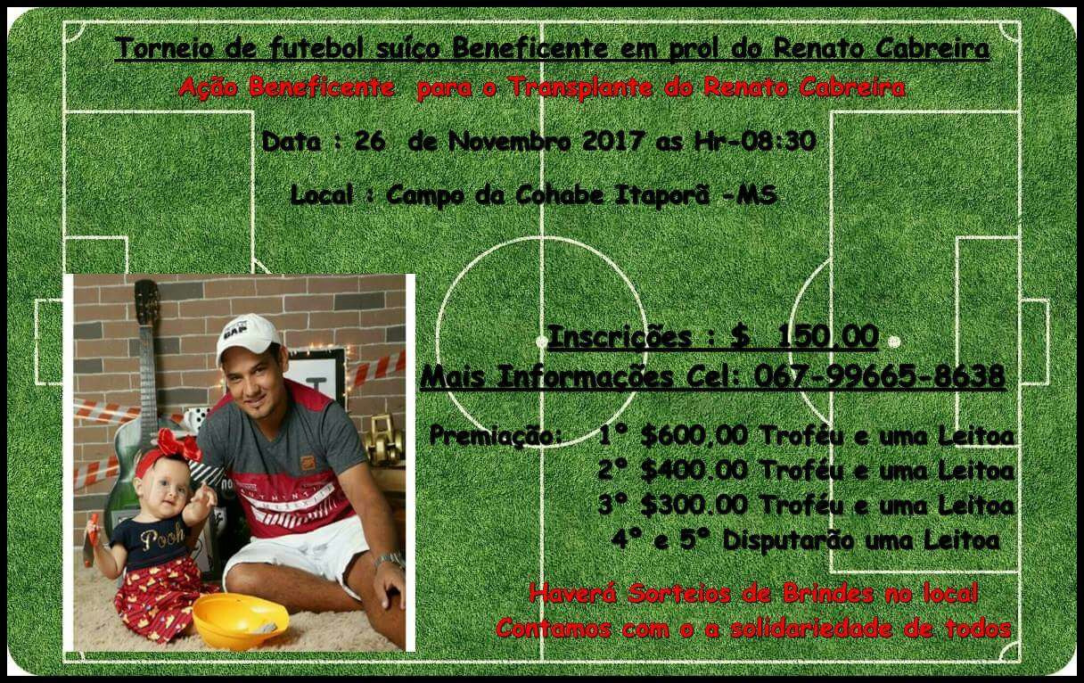 Torneio beneficente acontece hoje em Itaporã
