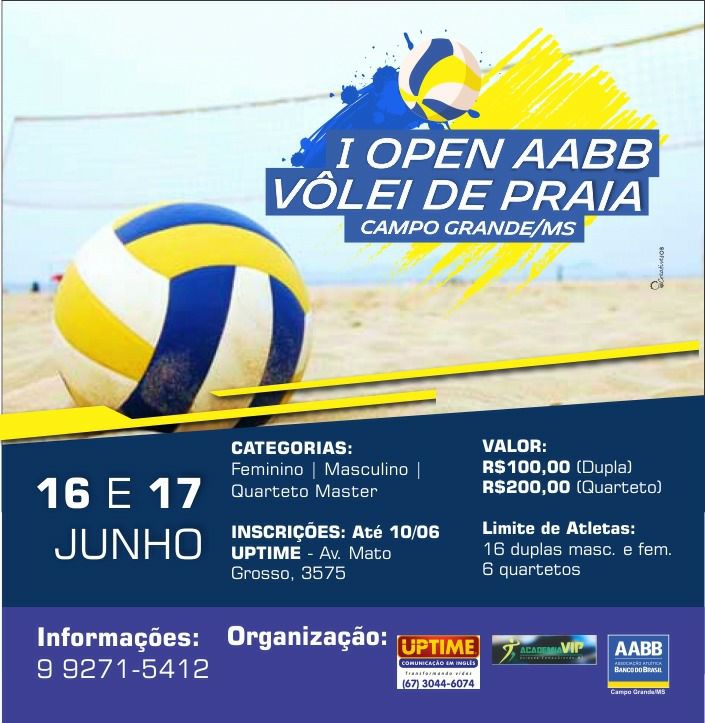 I Open AABB de Vôlei de Praia acontece no mês de junho