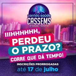 Inscrições para Corrida Saúde Cassems terminam no dia 17