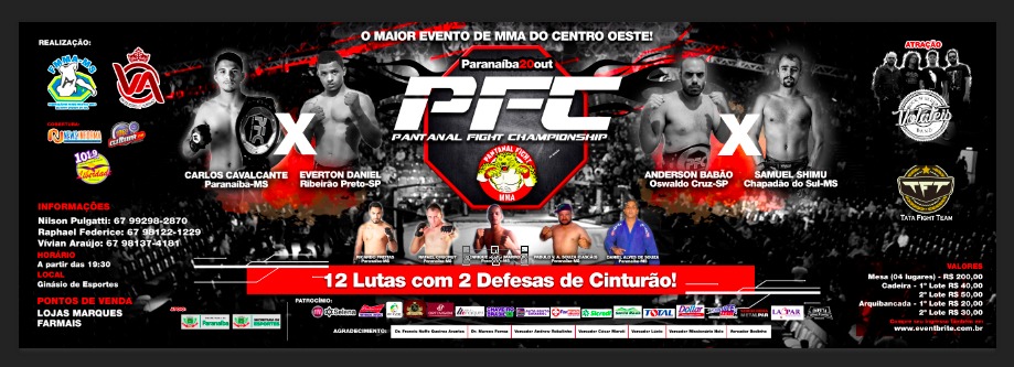 Paranaíba recebe 20ª edição do Pantanal Fight amanhã; confira o card
