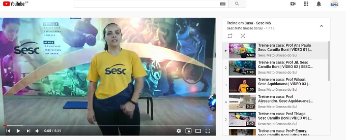 Sesc divulga vídeos com atividades físicas para fazer em casa
