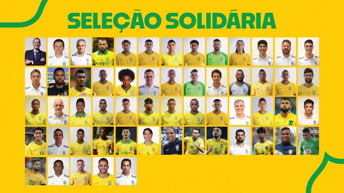 Seleção Solidária da CBF ajudará cerca de 32 mil famílias