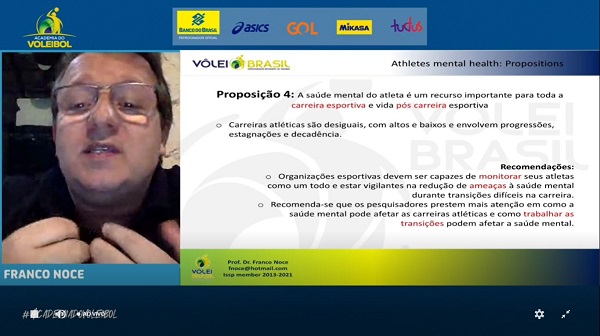 Academia do Voleibol aborda saúde mental dos atletas em seminário online