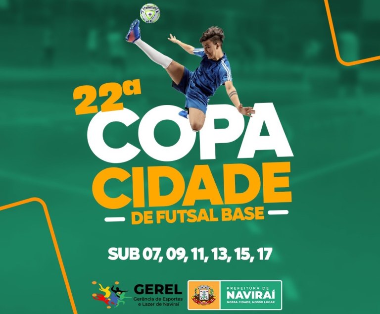 Naviraí abre inscrições para a 22ª Copa Cidade de Futsal de Base