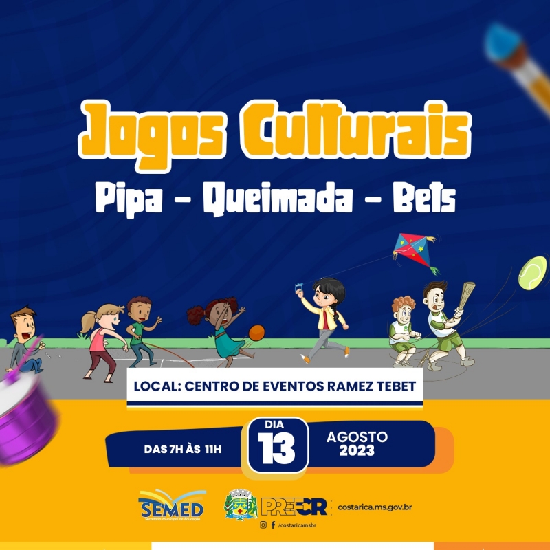 Prefeitura de Costa Rica realiza Jogos Culturais dia 13 de agosto