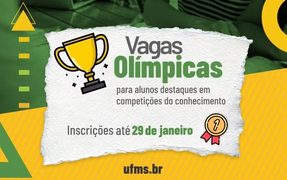 UFMS abre processo seletivo para medalhistas em olimpíadas
