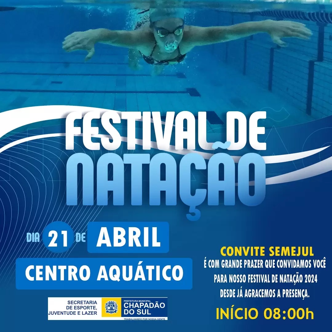 Festival de Natação de Chapadão do Sul acontece neste domingo