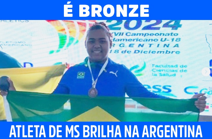 Atleta de MS fatura o bronze no Sul-Americano de Atletismo Sub-18
