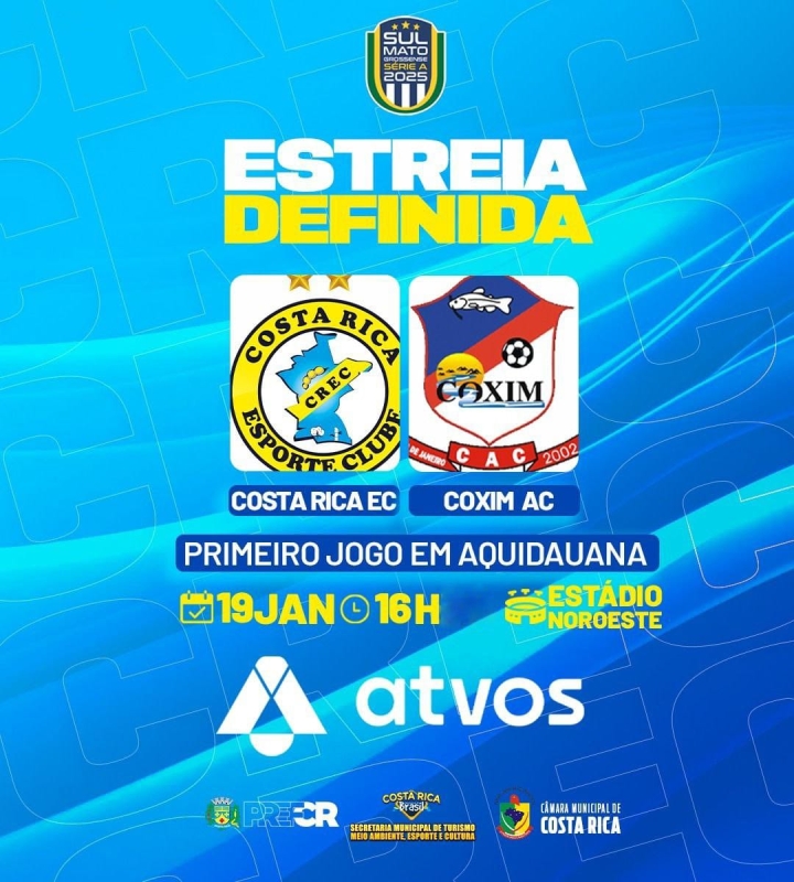 Estreia do Costa Rica no Campeonato Estadual será em Aquidauana