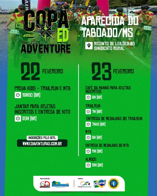 Neste final de semana Aparecida do Taboado sediará a Copa ED Adventure