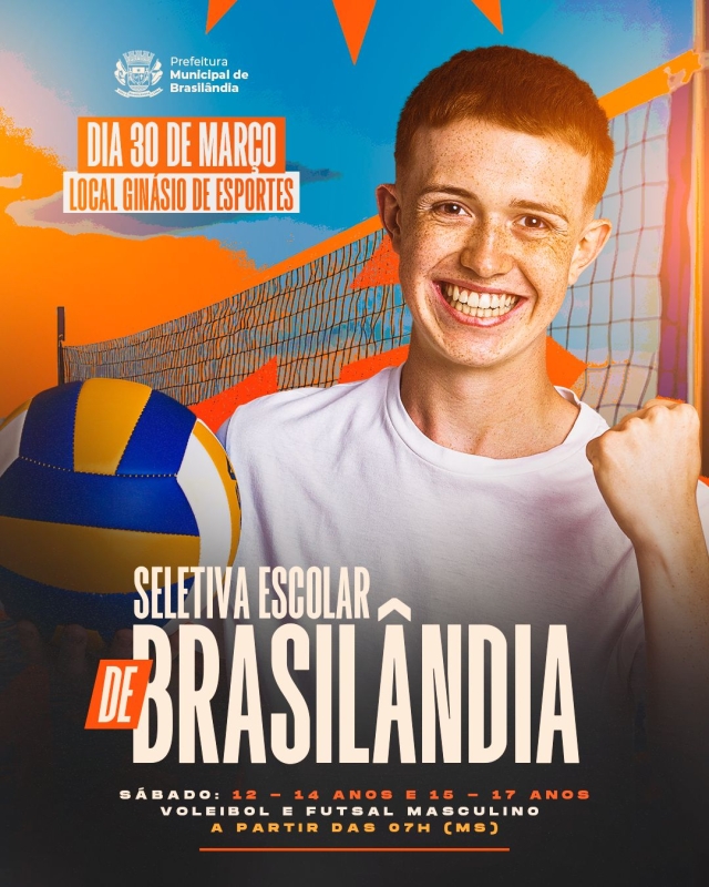 Brasilândia realiza seletiva para os Jogos Escolares da Juventude neste domingo