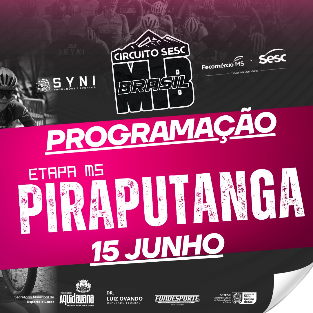 Etapa do Circuito Sesc MTB movimenta Piraputanga neste fim de semana