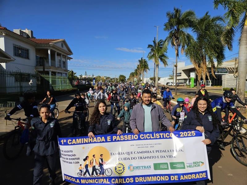 1ª Caminhada e Passeio Ciclístico mobiliza comunidade em Chapadão do Sul