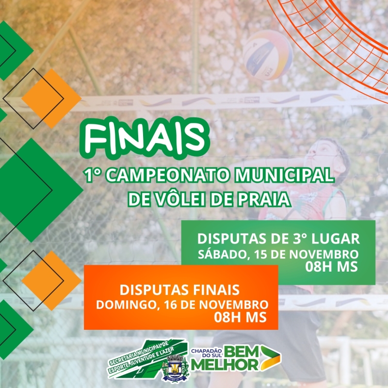 Finais do 1º Campeonato de Vôlei de Praia serão neste final de semana