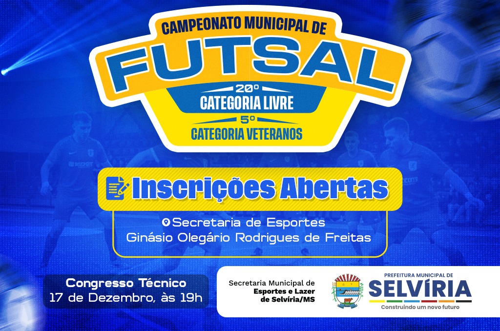 Hoje é o último dia de inscrições para os campeonatos de futsal livre