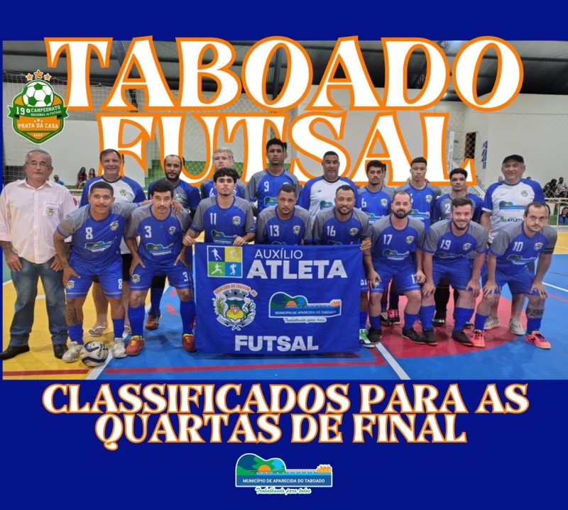 Futsal de Aparecida do Taboado avança às quartas de final do 19º Campeonato Regional