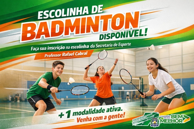 Prefeitura está com inscrição aberta para Escolinhas de Tênis de Mesa e Badminton