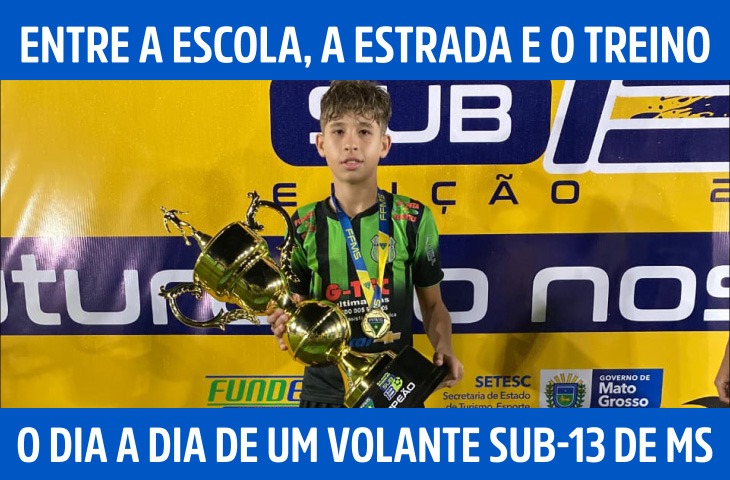 Entre a escola, a estrada e o treino: o dia a dia de um volante sub-13 de MS