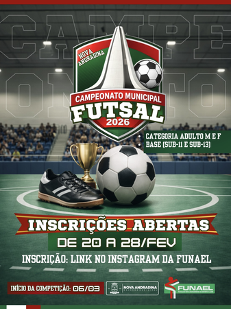 FUNAEL abre inscrições para Campeonato Municipal de Futsal