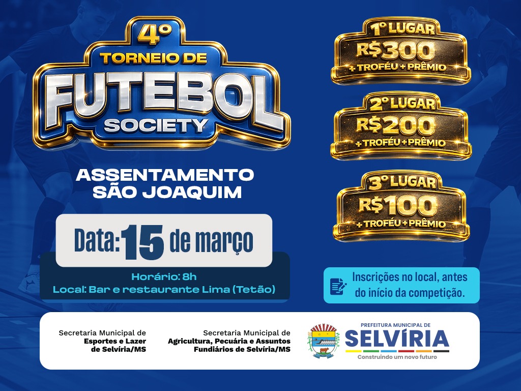 Assentamento São Joaquim sediará 4º Campeonato de Futebol Society
