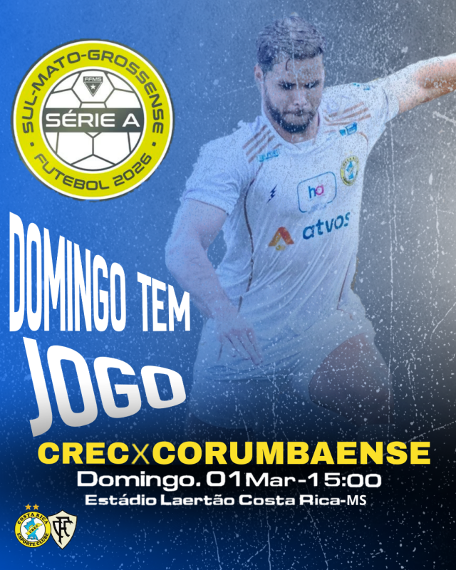 Costa Rica faz jogo decisivo contra o Corumbaense no Laertão pelo Estadual no domingo