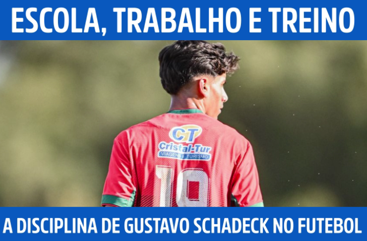 Entre escola, trabalho e treino: a disciplina de Gustavo Schadeck no futebol