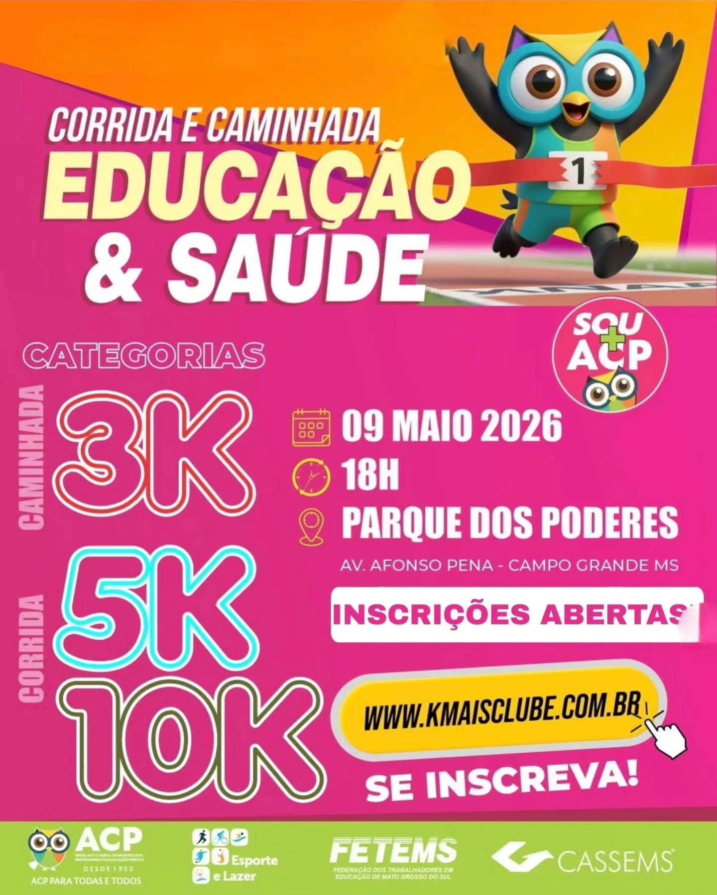 Parque dos Poderes recebe Corrida e Caminhada Educação & Saúde com proposta de inclusão e conscientização