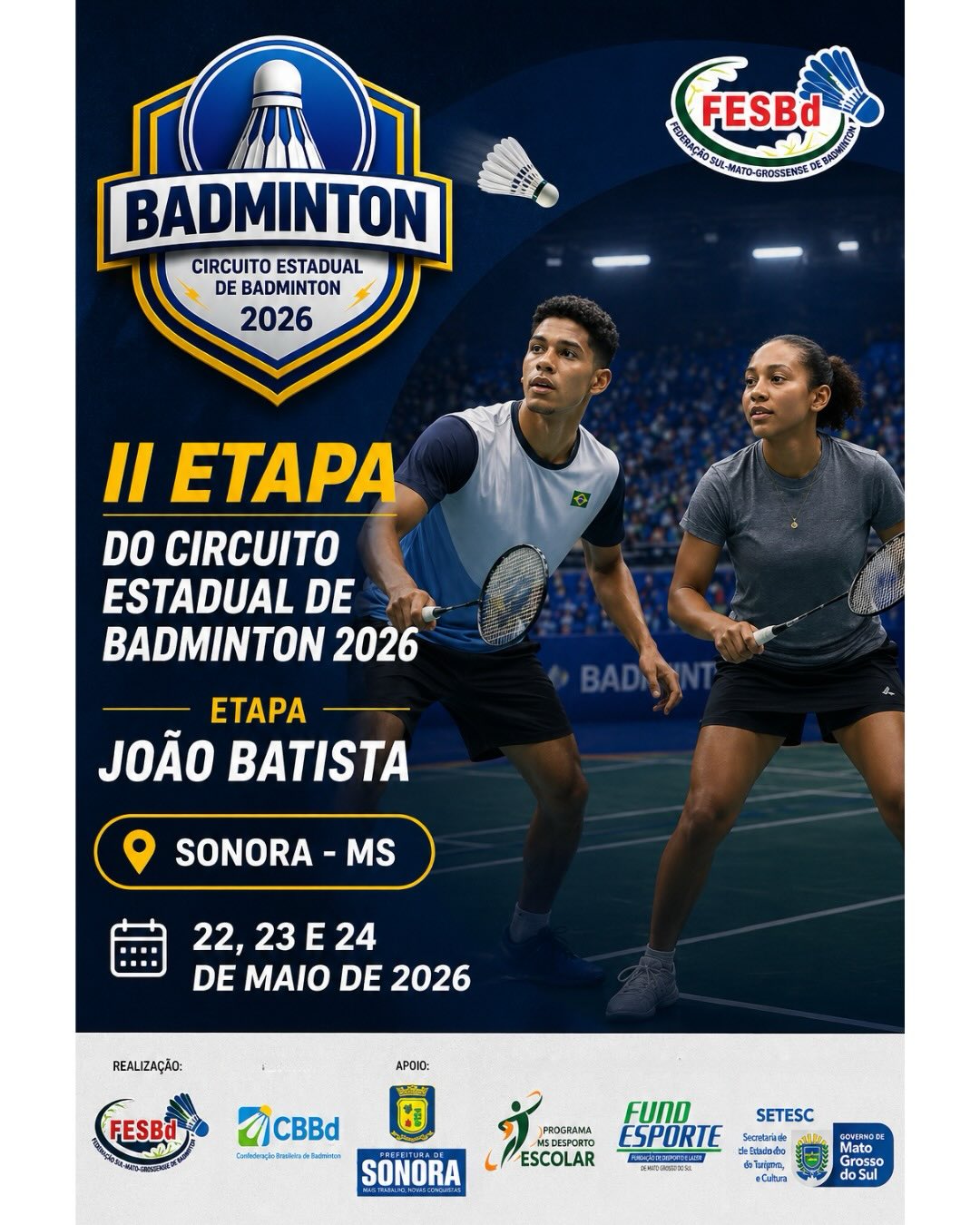 Sonora recebe etapa do Circuito Estadual de Badminton com homenagens e fortalecimento da modalidade