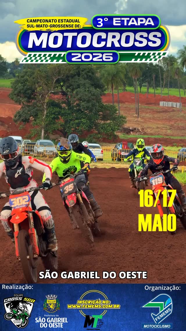 São Gabriel do Oeste recebe 3ª etapa do Estadual de Motocross neste fim de semana