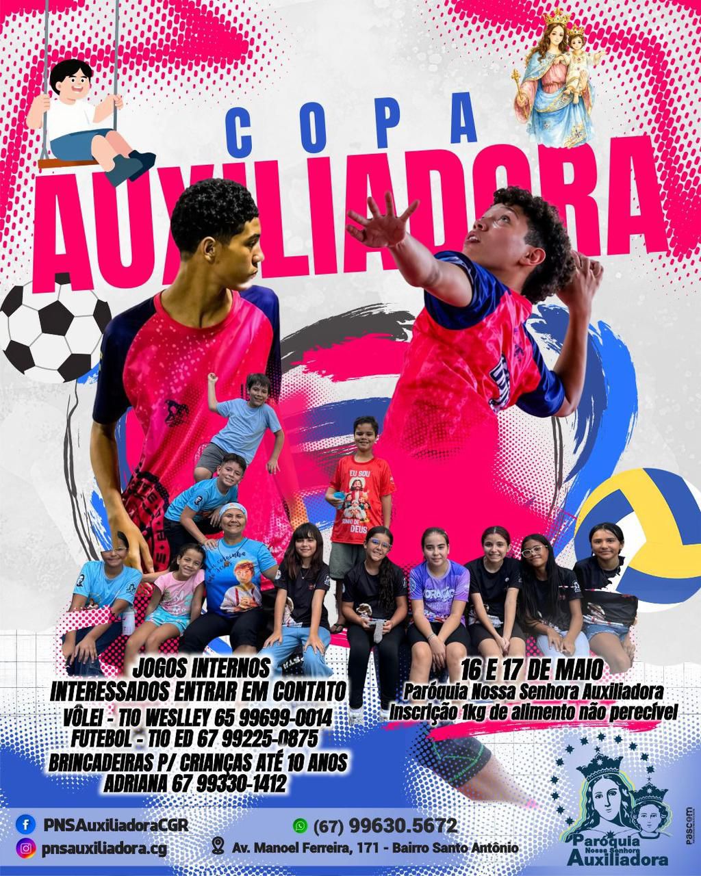 Copa Auxiliadora promove esporte, solidariedade e integração em Campo Grande