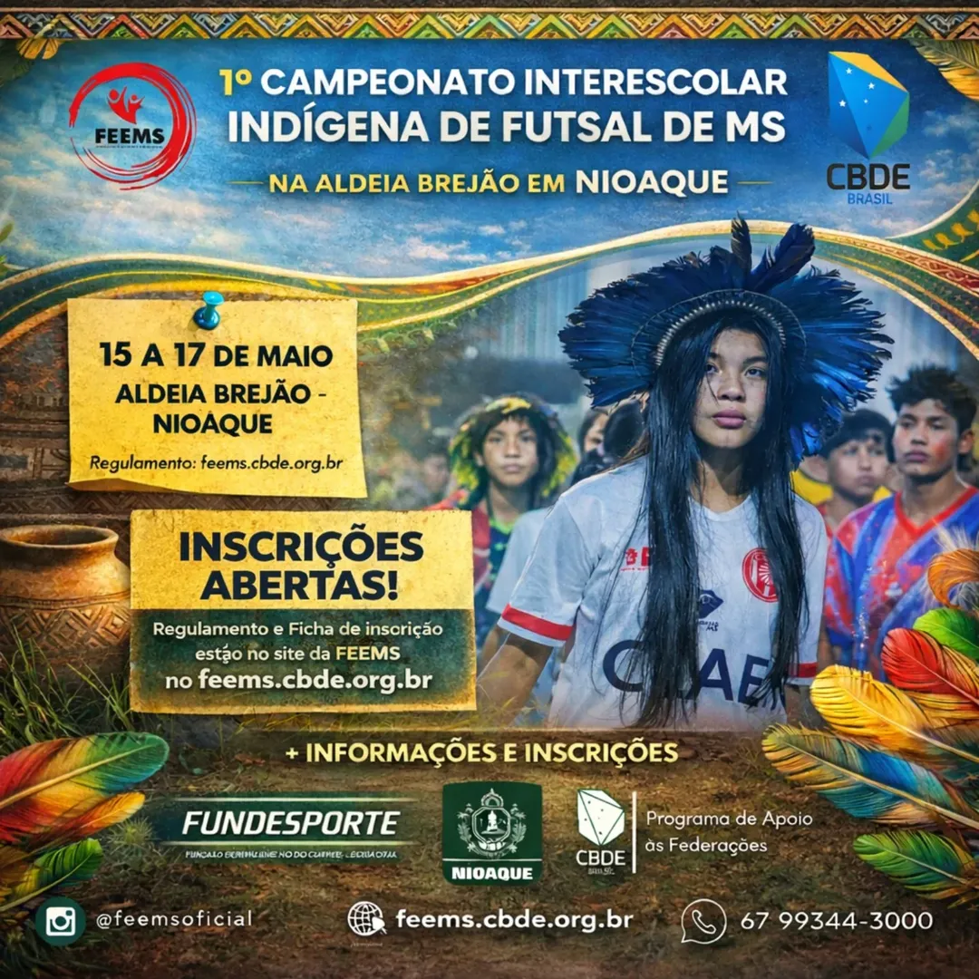 Campeonato Interescolar Indígena de Futsal será realizado em Nioaque