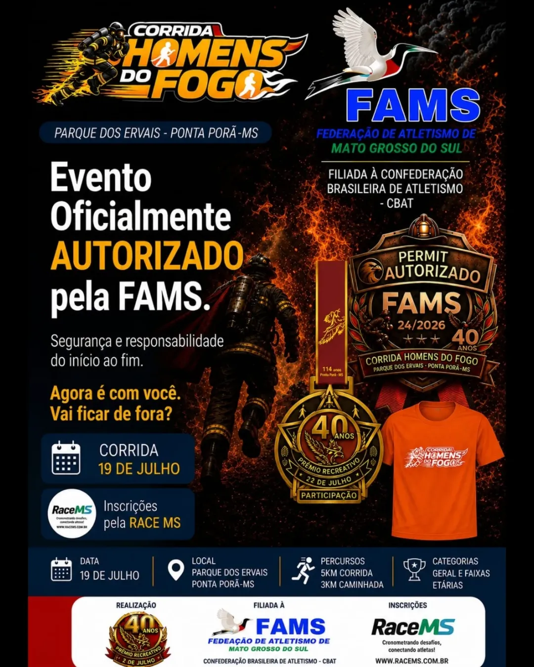 Corrida Homens do Fogo terá edição especial em Ponta Porã