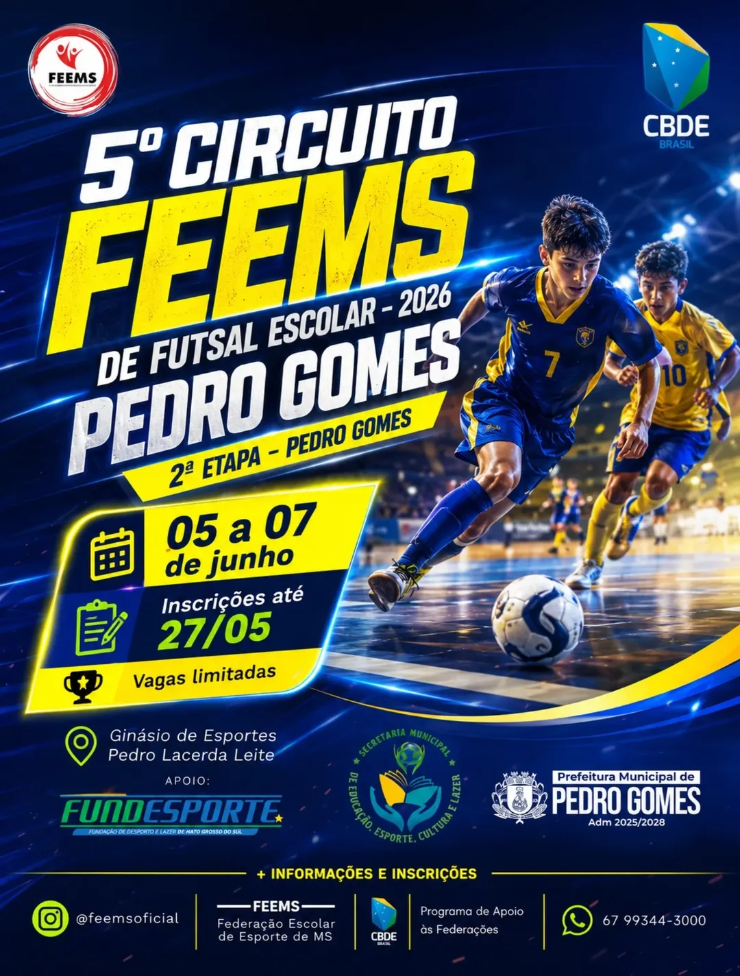 FEEMS abre inscrições para a segunda etapa do 5º Circuito Escolar de Futsal