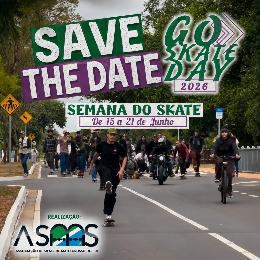 Semana do Skate 2026 será realizada em Mato Grosso do Sul