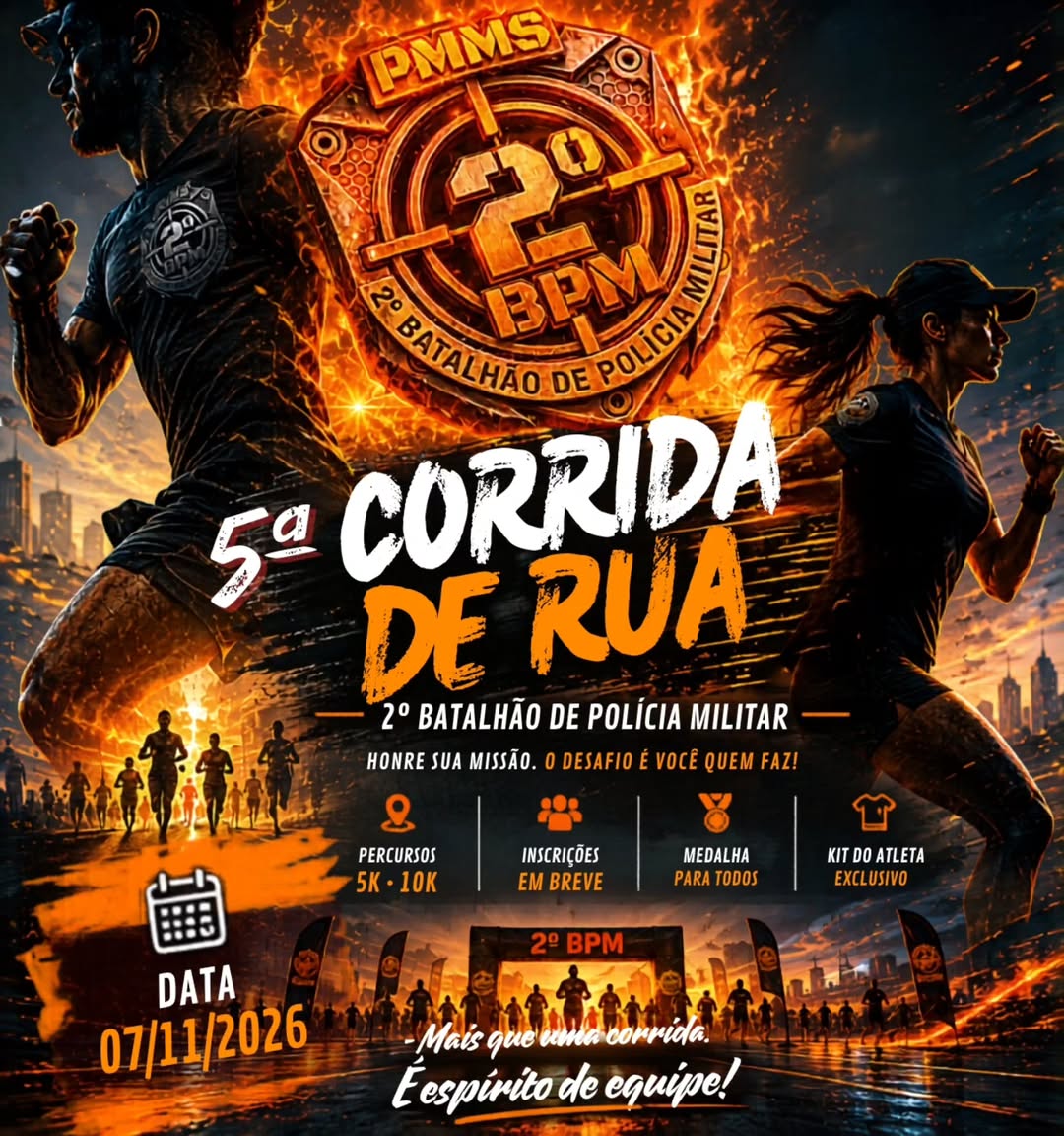 5ª Corrida de Rua do 2º Batalhão da Polícia Militar será realizada em MS