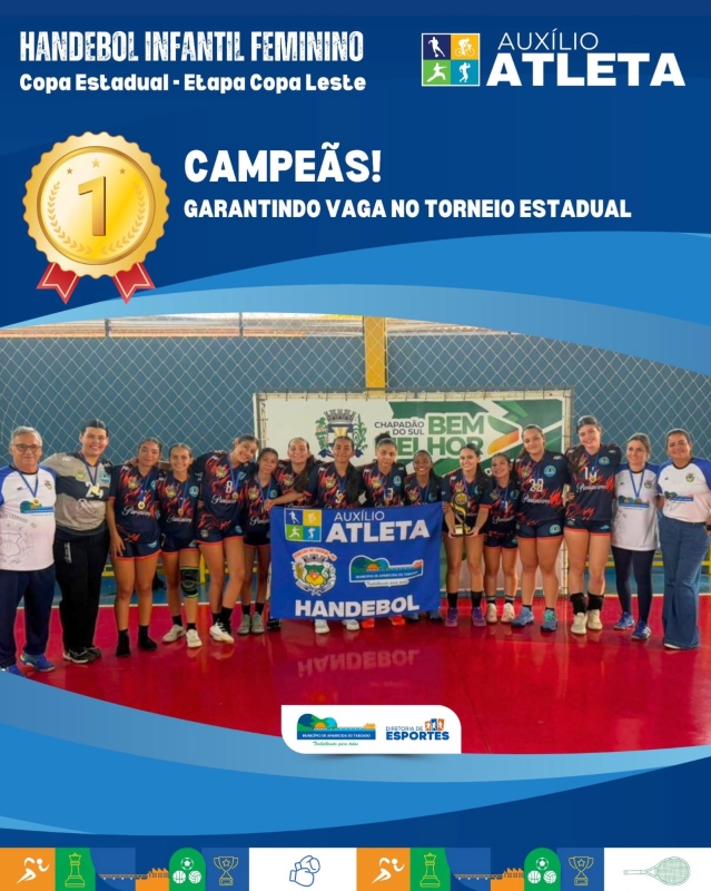 Handebol feminino infantil de Aparecida do Taboado conquista título da etapa Costa Leste e garante vaga no Estadual