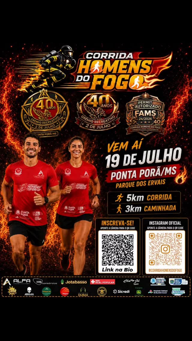 Corrida Homens do Fogo 2026 promete movimentar Ponta Porã