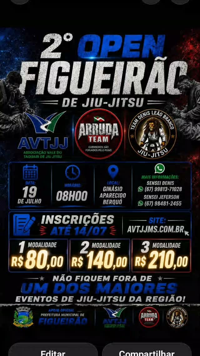 2º Open Figueirão de Jiu-Jitsu promete movimentar Figueirão em julho