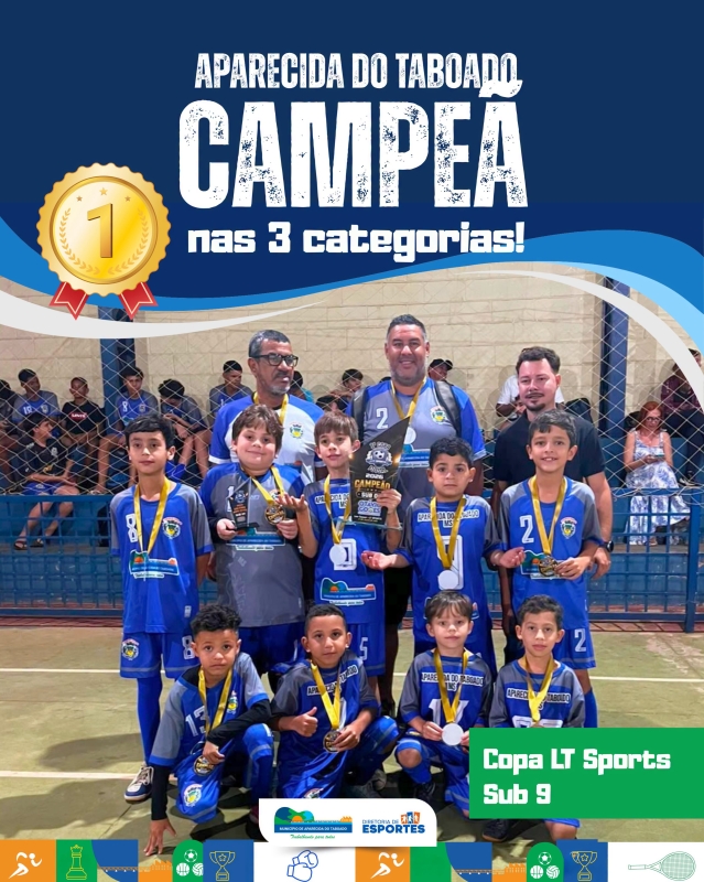 Escolinha de Futsal de Aparecida do Taboado conquista três títulos na 1ª Copa LT Sports